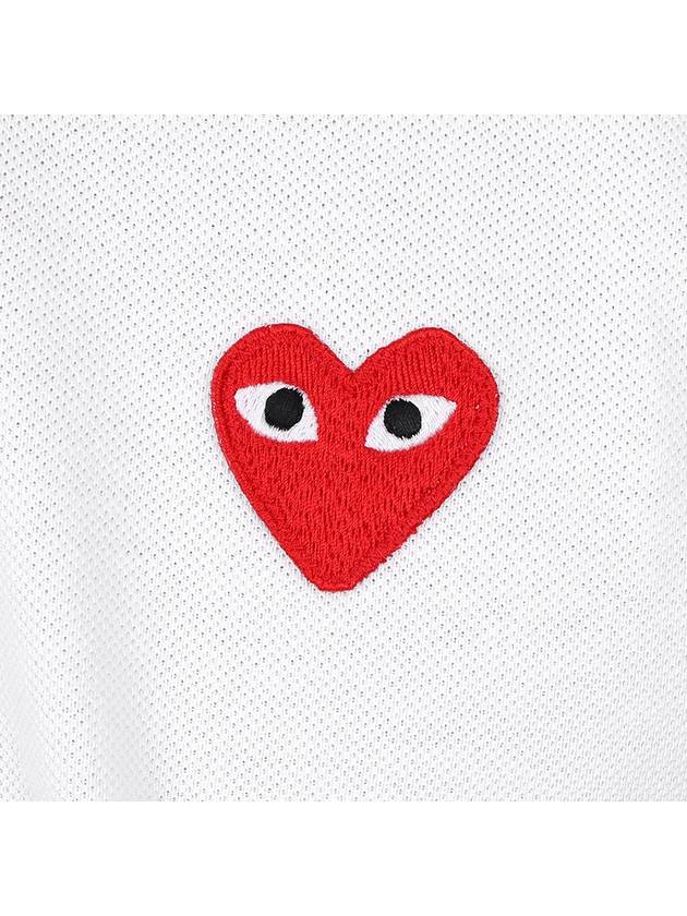 Red Heart Wappen Polo Shirt P1 T006 5 White - COMME DES GARCONS - BALAAN 6