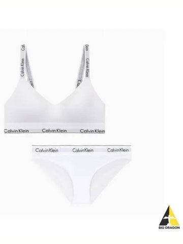 UNDERWEAR Women s Modern Cotton Hook Eye Bralette Set White - CALVIN KLEIN - BALAAN 1