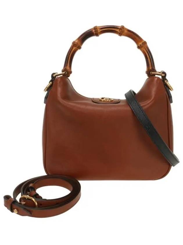 Diana Small Leather Tote Shoulder Bag Brown - GUCCI - BALAAN 2