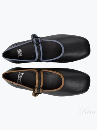 Twins Mary Jane Leather Flat Shoes Black - CAMPER - BALAAN 2