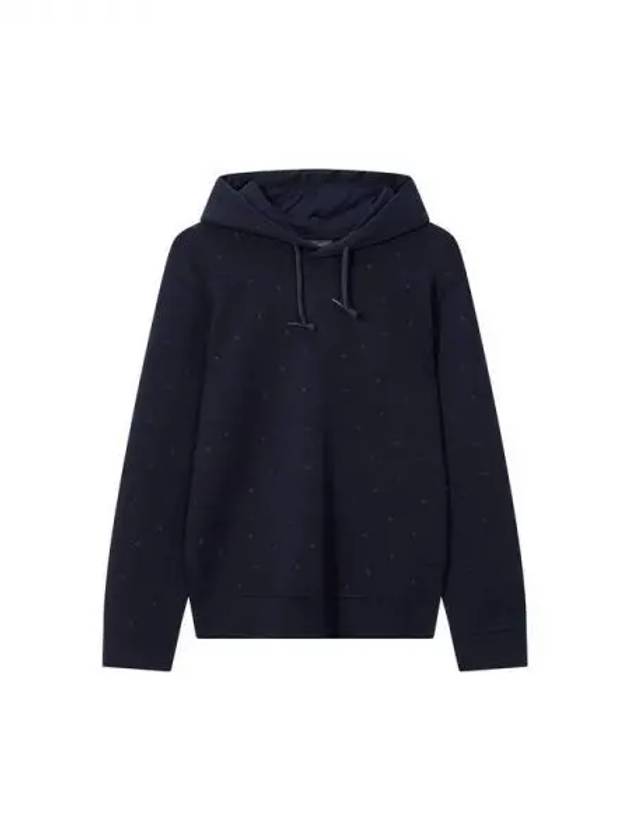 Men s Embroidered Eagle Logo Hooded Sweatshirt Navy 270915 - EMPORIO ARMANI - BALAAN 1