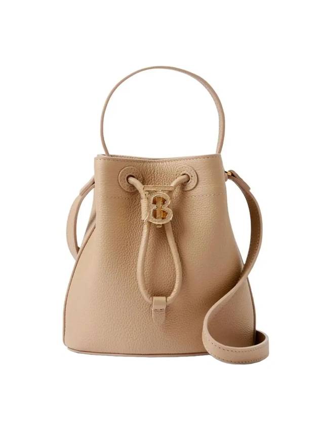 Logo Leather Mini Bucket Bag Beige - BURBERRY - BALAAN 1