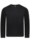 Light Fleece Crew Neck Sweatshirt Black - CP COMPANY - BALAAN 1