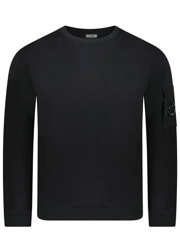 Light Fleece Crew Neck Sweatshirt Black - CP COMPANY - BALAAN 1