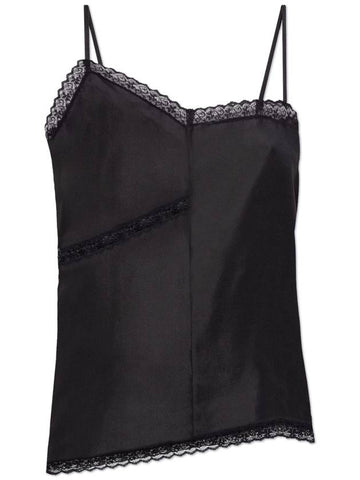 MM6 Maison Margiela Silk Camisole Top, Women's, Black - MAISON MARGIELA - BALAAN 1