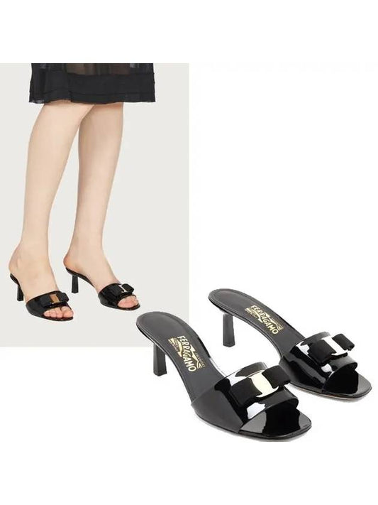Vara Bow Sandal Heels Black - SALVATORE FERRAGAMO - BALAAN 2