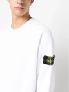 Brushed Cotton Fleece Garment Dyed Crewneck Sweatshirt White - STONE ISLAND - BALAAN 6