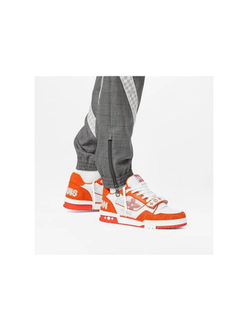 LV Trainers Velcro Monogram Low Top Sneakers Orange - LOUIS VUITTON - BALAAN 1