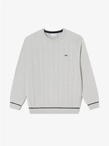 Men s Cable Round Sweater AH806E 54N CCA Domestic Product GQ2N24090541783 - LACOSTE - BALAAN 1