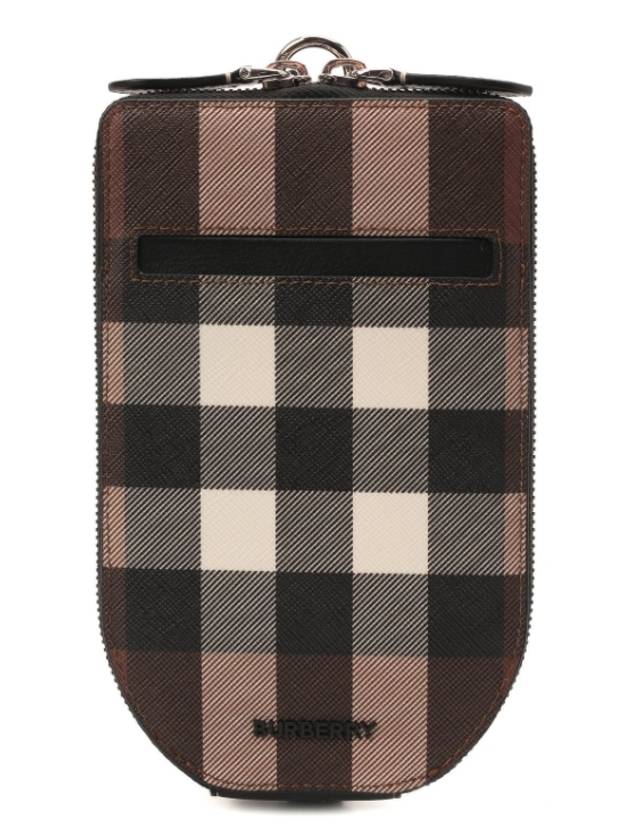 Check Leather Phone Case Cross Bag Dark Burch Brown - BURBERRY - BALAAN 2