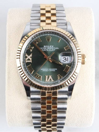 Rolex Datejust 36 Olive Green 69 Diamonds - ROLEX - BALAAN 1