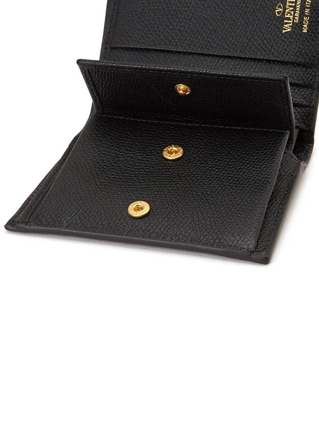 V Logo Compact Half Wallet Black - VALENTINO - BALAAN 8