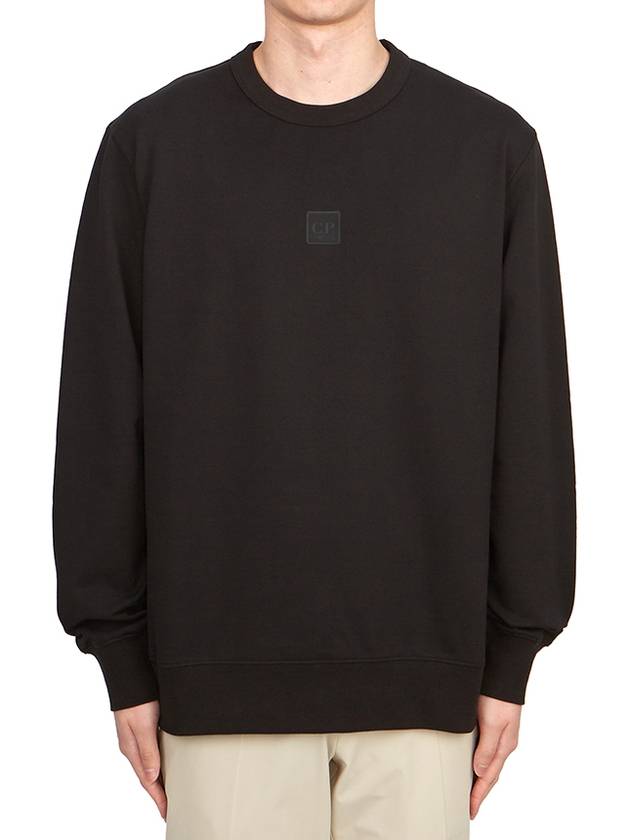 Metropolis Series Stretch Fleece Logo Sweatshirt Black - CP COMPANY - BALAAN 2