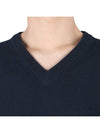 Stitched V-neck Wool Knit Top Navy - MAISON MARGIELA - BALAAN 6