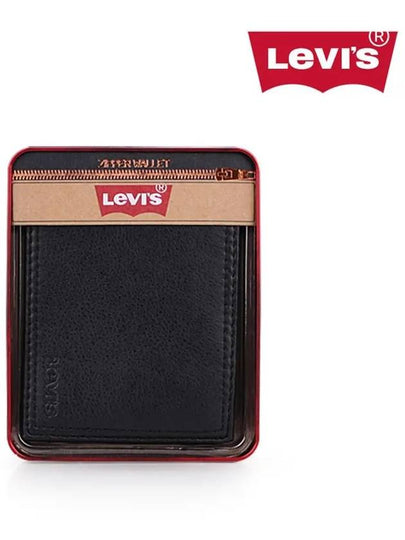 Logo Leather Half Wallet Black - LEVI'S - BALAAN 2