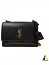 Monogram Sunset Medium Smooth Leather Cross Bag Black - SAINT LAURENT - BALAAN 2