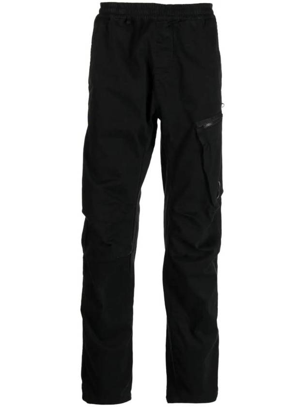 Logo Patch Tapered Straight Pants Black - CP COMPANY - BALAAN 1