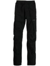 Logo Patch Tapered Straight Pants Black - CP COMPANY - BALAAN 1