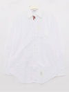 Men's Logo Patch Classic Cotton Long-Sleeve Shirt White - THOM BROWNE - BALAAN 4