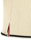 4 Bar Cable Wool Crop Cardigan Ivory - THOM BROWNE - BALAAN 5