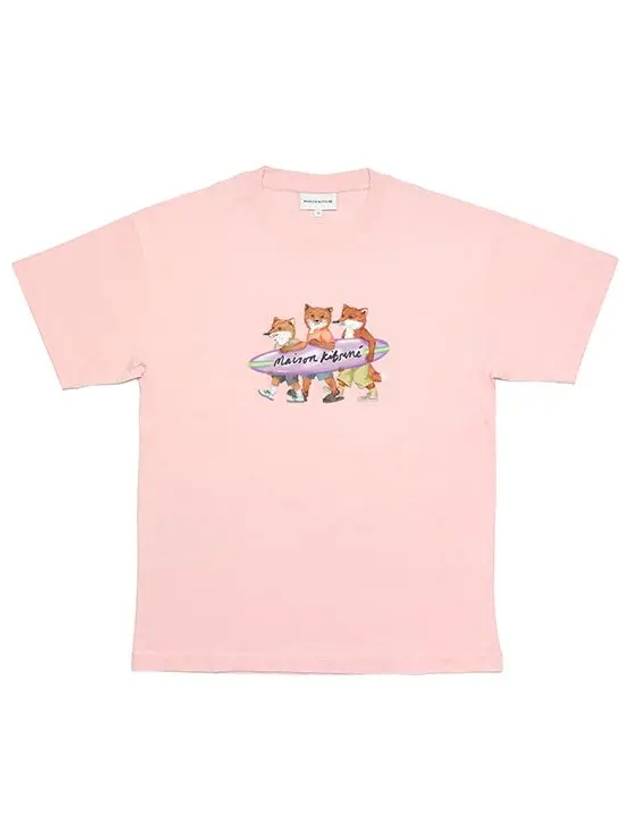 Surfing Foxes Short Sleeve T-shirt Milkshake - MAISON KITSUNE - BALAAN 5