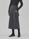 RYUL+WAI: Pocket Wool Long Skirt Gray - RYUL+WAI: - BALAAN 2