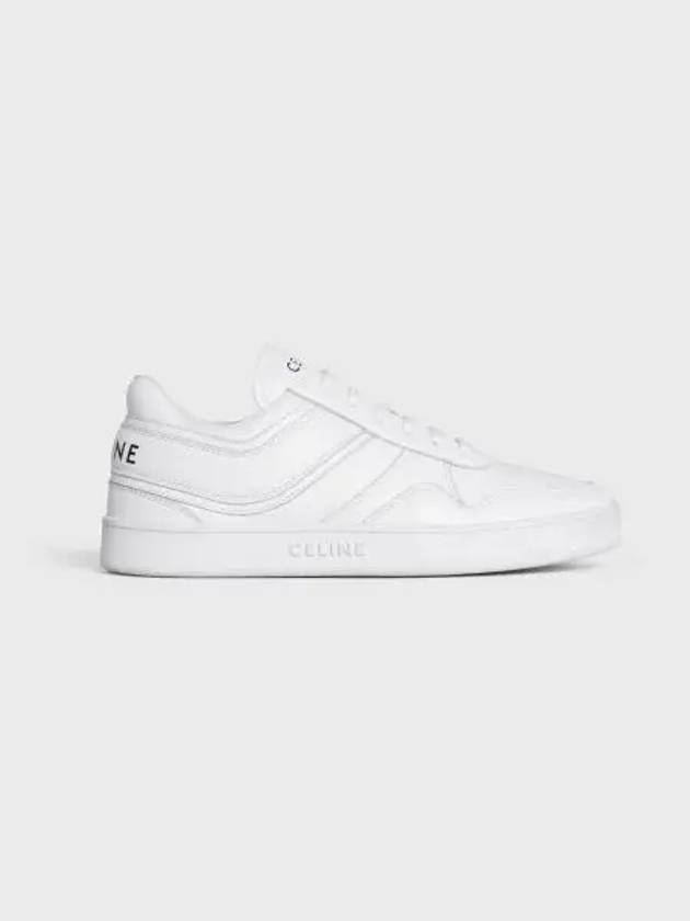 Trainer Calfskin Lace Up Low Top Sneakers White - CELINE - BALAAN 2