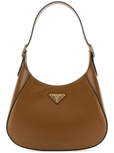 Medium Leather Shoulder Bag Brown - PRADA - BALAAN 1