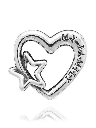 Openwork Family Heart Star Bracelet Charm Silver - PANDORA - BALAAN 2