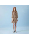 Linen Long Jacket Check Mini Dress Brown - VOYONN - BALAAN 4