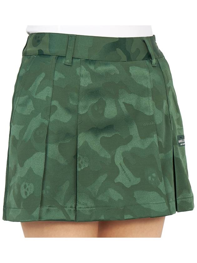 Golf Gauge Jacquard MLW 3A AE01 GREEN Women s Mini Pleated Skirt - MARK & LONA - BALAAN 10