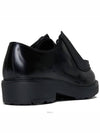 Diapason Opaque Brushed Leather Lace-Up Shoes Black - PRADA - BALAAN 4