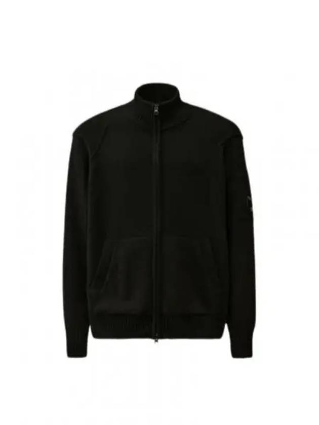 Lambswool GRS Zipped Cardigan Black - CP COMPANY - BALAAN 2