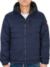 Lodge Down Hooded Padding Jacket Atlantic Navy - CANADA GOOSE - BALAAN 3