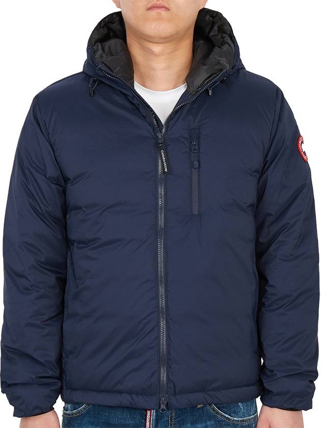 Lodge Down Hooded Padding Jacket Atlantic Navy - CANADA GOOSE - BALAAN 3