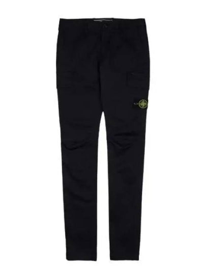 Logo Patch Cargo Straight Pants Black - STONE ISLAND - BALAAN 2