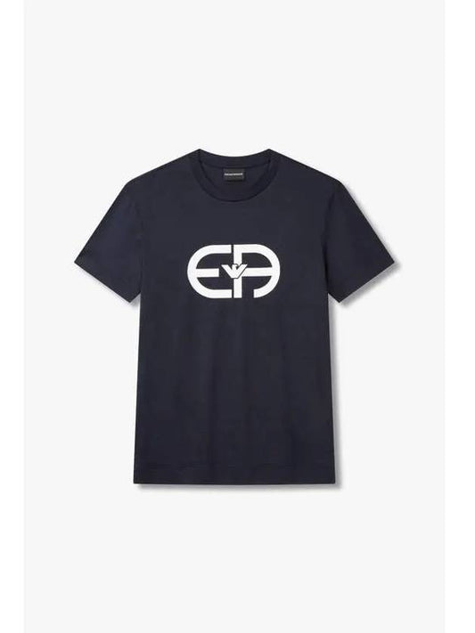 Men s Easy Logo Graphic T Shirt Navy - EMPORIO ARMANI - BALAAN 1