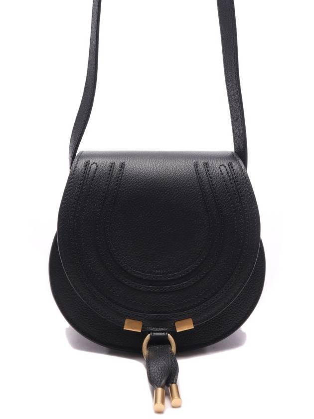 Marcie Saddle Small Grained Leather Cross Bag Black - CHLOE - BALAAN 3