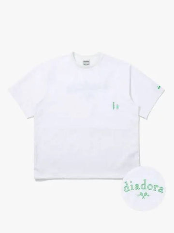 Diadora seersucker short sleeve t shirt white - DIADORA - BALAAN 1