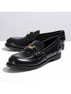 Brushed Leather Penny Loafers Black - MIU MIU - BALAAN 7