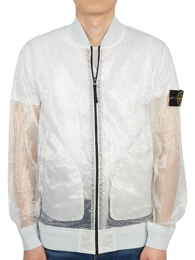 Men's Waffen Piatina Transparent Bomber Jacket Ice - STONE ISLAND - BALAAN 3