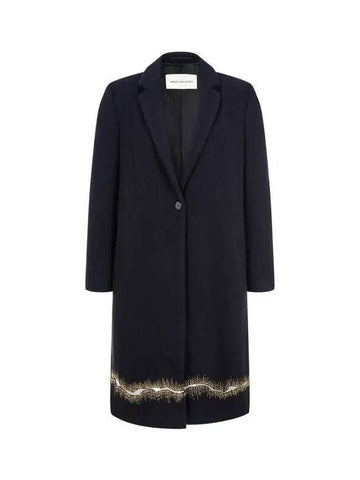 Women s Beaded Line One Button Boucle Coat Black - DRIES VAN NOTEN - BALAAN 1