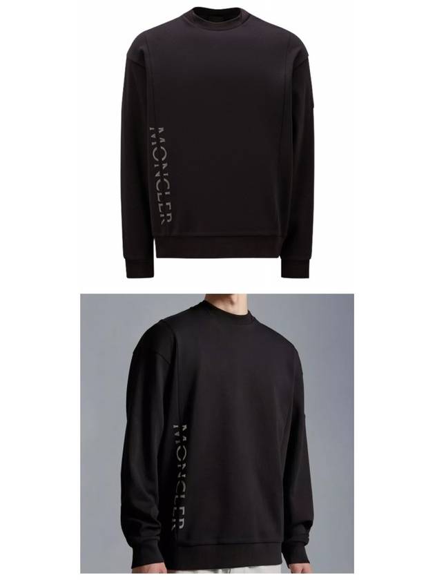 8G00037 899W4 999 Magria Side Logo Cotton Sweatshirt Black Men's Sweatshirt TJ - MONCLER - BALAAN 4