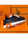 Men's Bouncing Sneakers Leather Marine Blue Orange Logo - HERMES - BALAAN 7