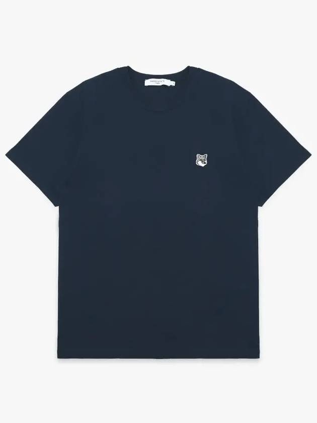 Grey Fox Head Patch Classic Short Sleeve T-Shirt Navy - MAISON KITSUNE - BALAAN 3