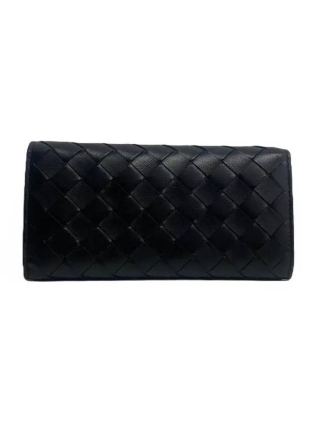 Intrecciato Large Flap Long Wallet Black - BOTTEGA VENETA - BALAAN 5