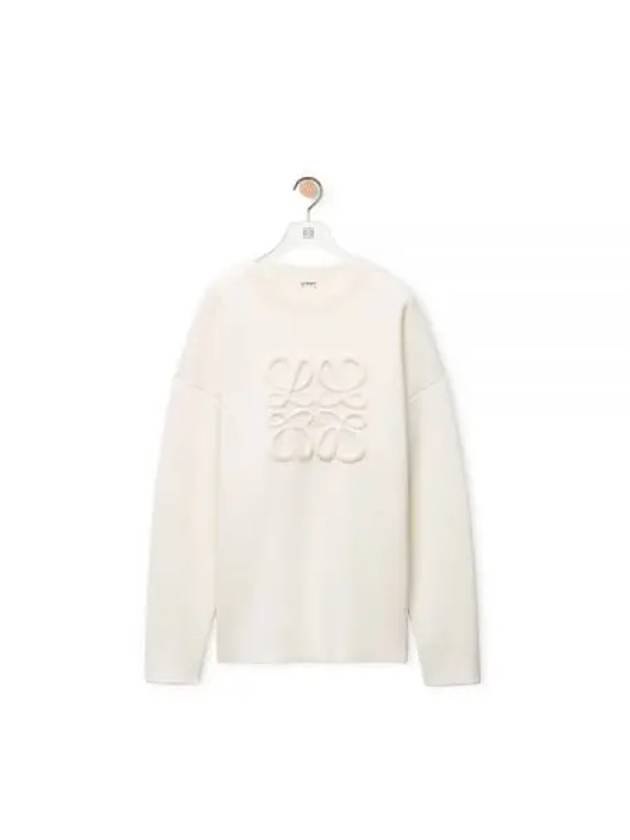 Debossed Anagram Wool Knit Top White - LOEWE - BALAAN 2