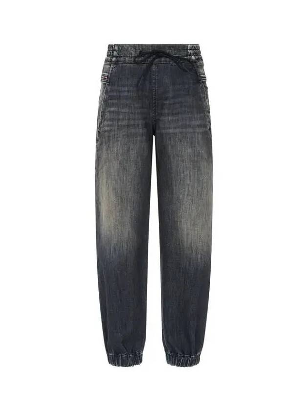 Women s Washed String Banding Jogged Jeans D KRAILEY Black - DIESEL - BALAAN 1