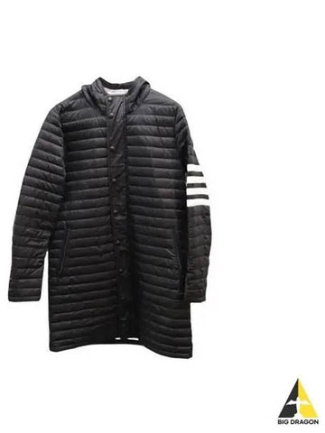 Diagonal armband quilted mat hood long padding black MOD013X 05411 - THOM BROWNE - BALAAN 1