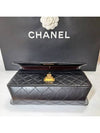 Gold 255 Medium Flap Chain Shoulder Bag Black - CHANEL - BALAAN 6